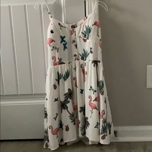 Cute white flamingo dress